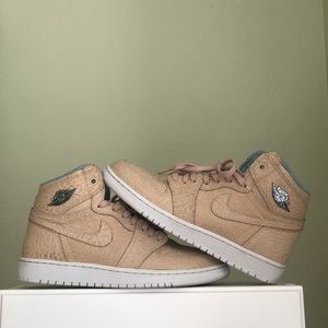 Jordan Kids Beige/Tan High Top Sneakers